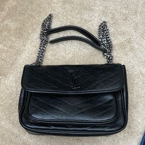 Luxury Black Leather Chain Shoulder Bag